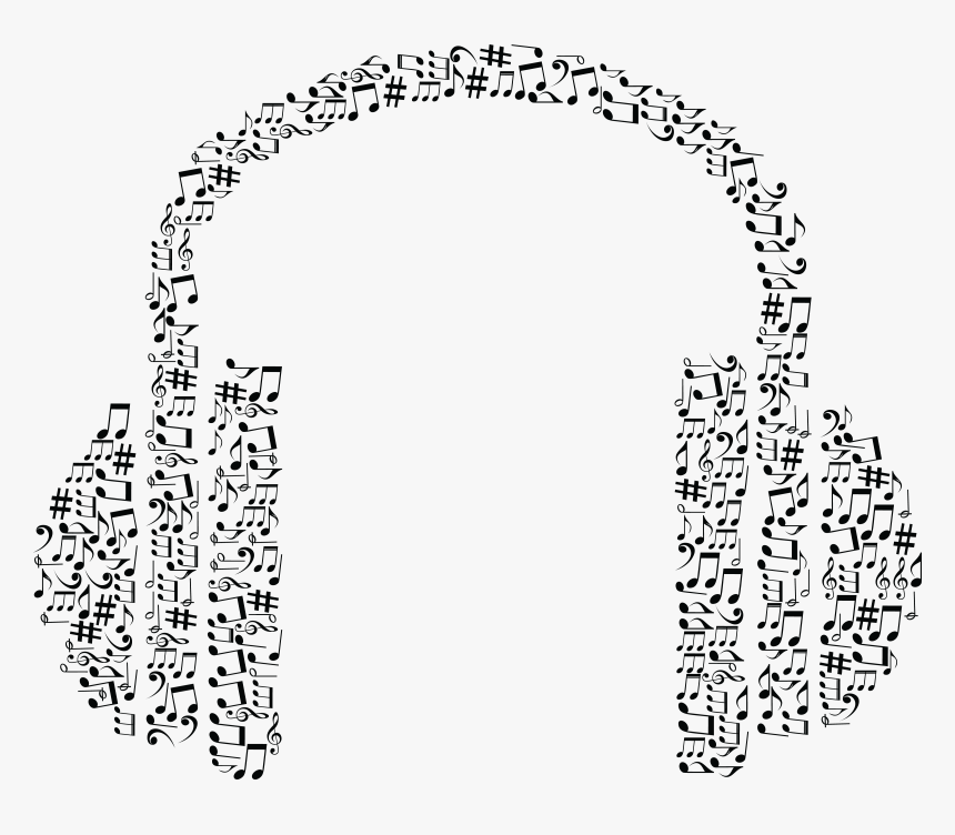 Free Clipart Of A Pair Of Headphones Made Of Black - Headphone Music Note Clipart, HD Png Download