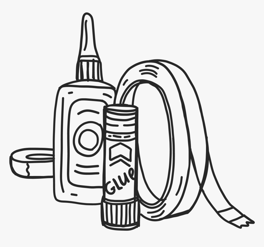 Tape Drawing For Free Download - Glue And Tape Clipart, HD Png Download