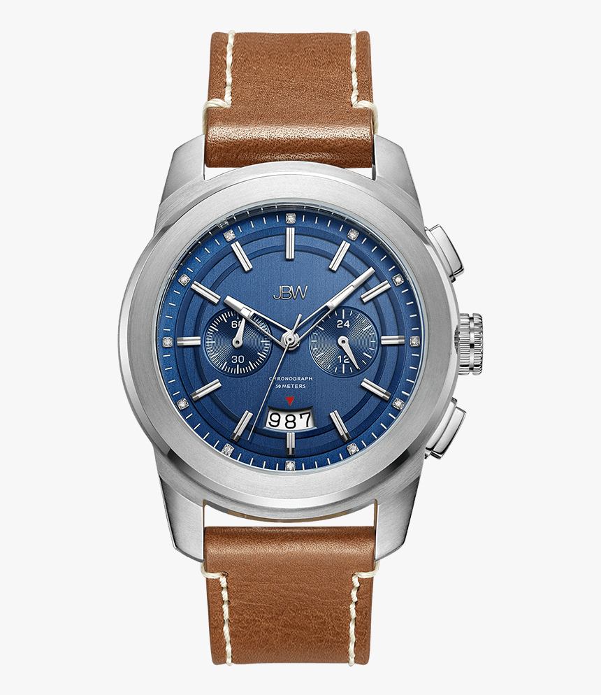 Jbw Mohawk J6352d Stainless Steel Brown Leather Diamond - Steel Rolex Datejust 41, HD Png Download