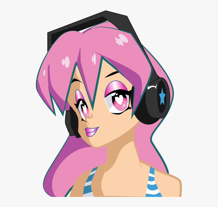 Transparent Cartoon Headphones Png - Woman With Headphones Transparent Png, Png Download