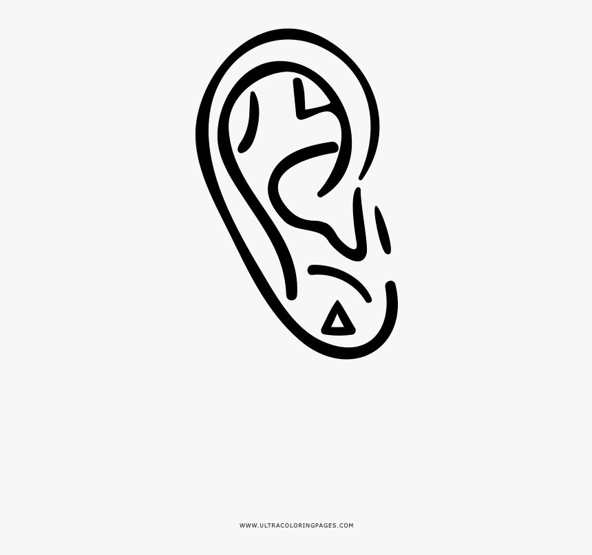Ear Piercing Coloring Page - Calligraphy, HD Png Download