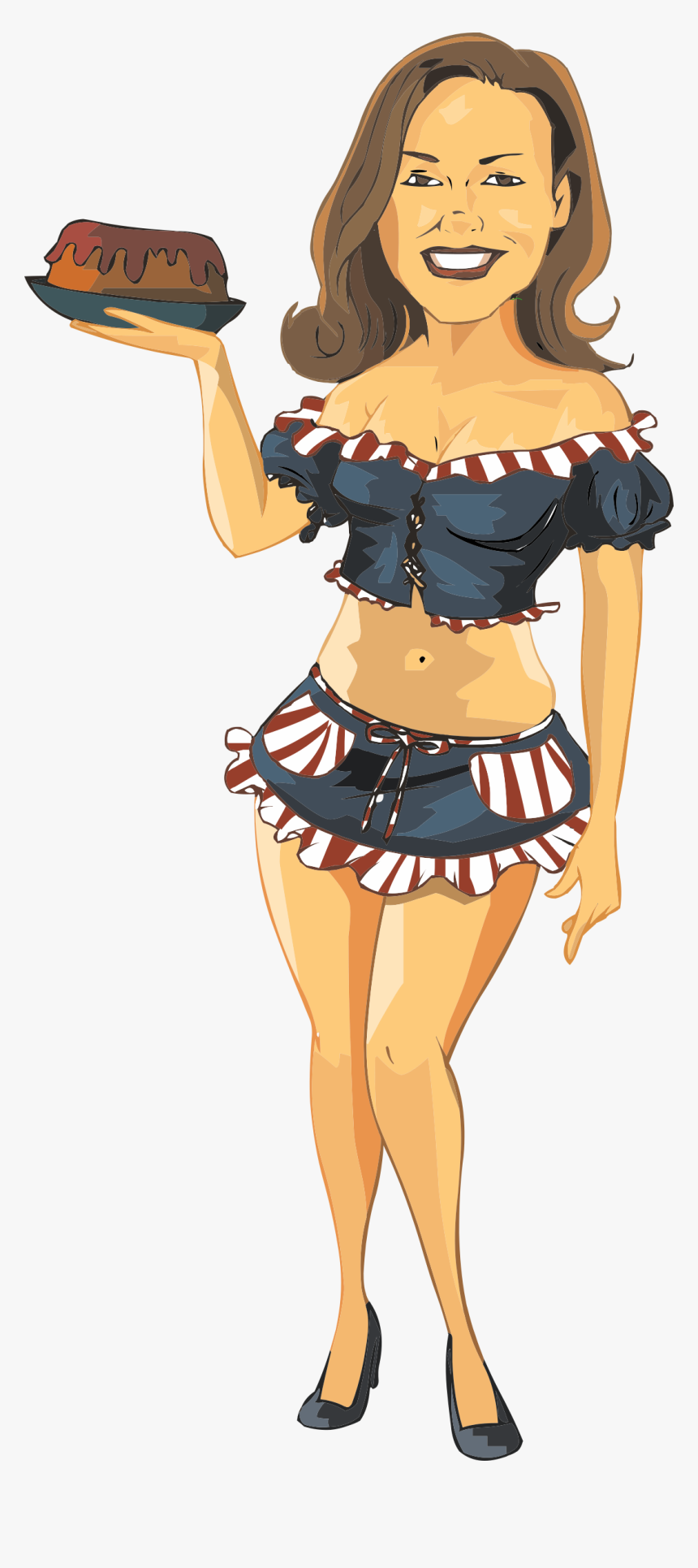 Female Clipart Waiter - Waitress Clip Art, HD Png Download