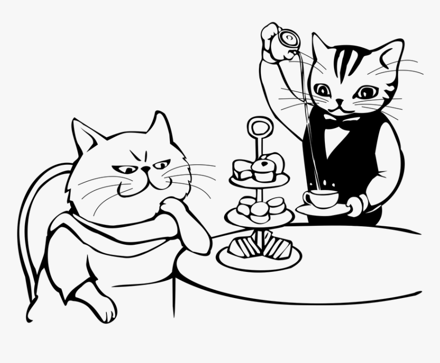 Tea Time, Candy, Waiter, Wealthy, Cat, Appetite - Waiter Cat, HD Png Download