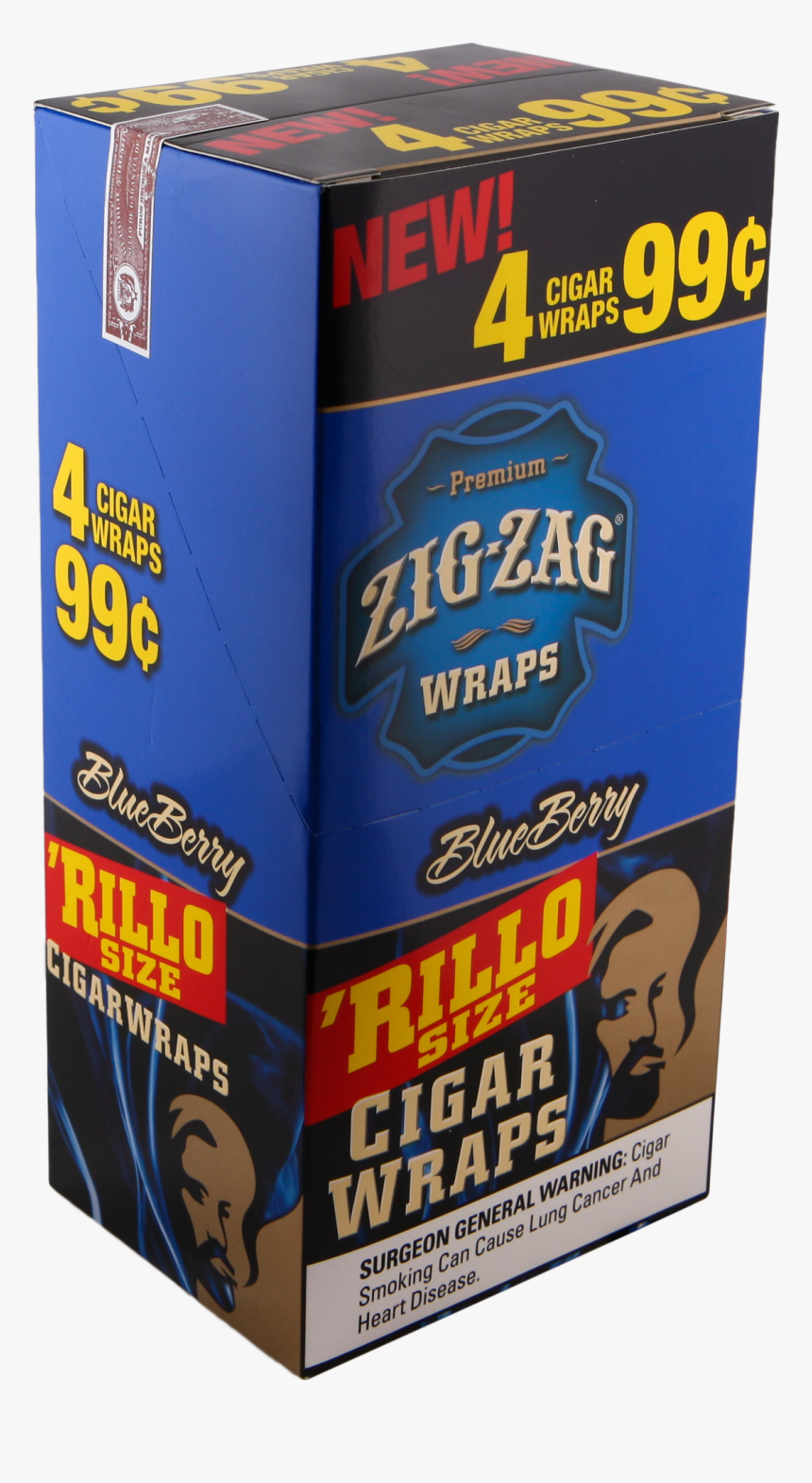 Zig Zag Rillo Wrap Blueberry 15/4pk - Carton, HD Png Download