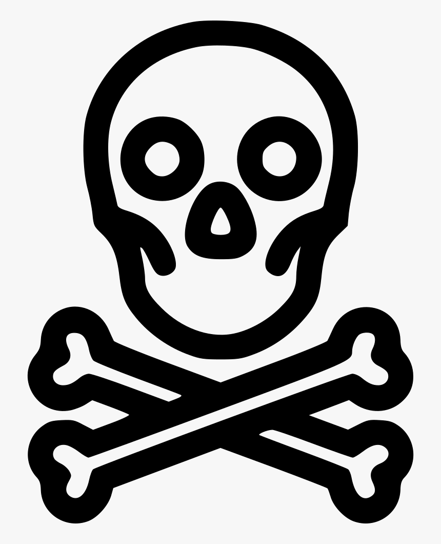 Skull And Crossbones Poison Clip Art - Flat Line Skull, HD Png Download