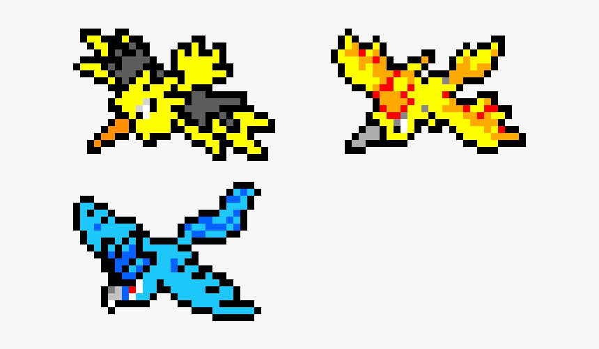 Pixel Art Pokemon Zapdos, HD Png Download