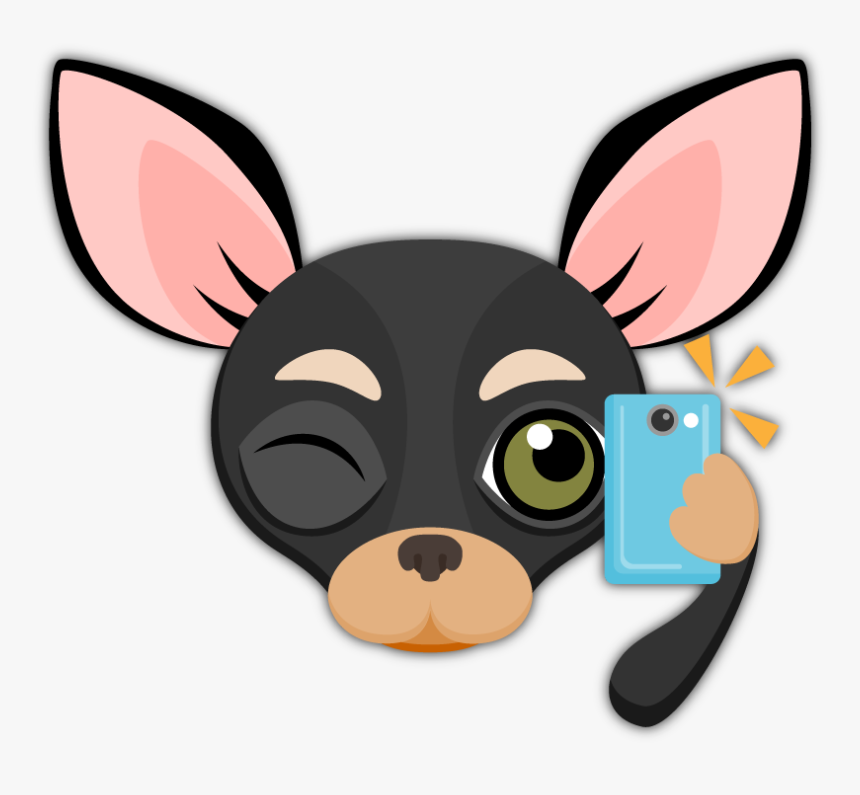 Black Tan Chihuahua Stickers - Emoji Dogs Black, HD Png Download