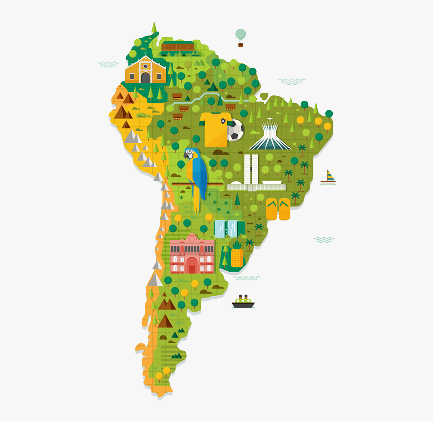 Transparent North America Map Clipart - Illustrated Map Of Africa, HD Png Download