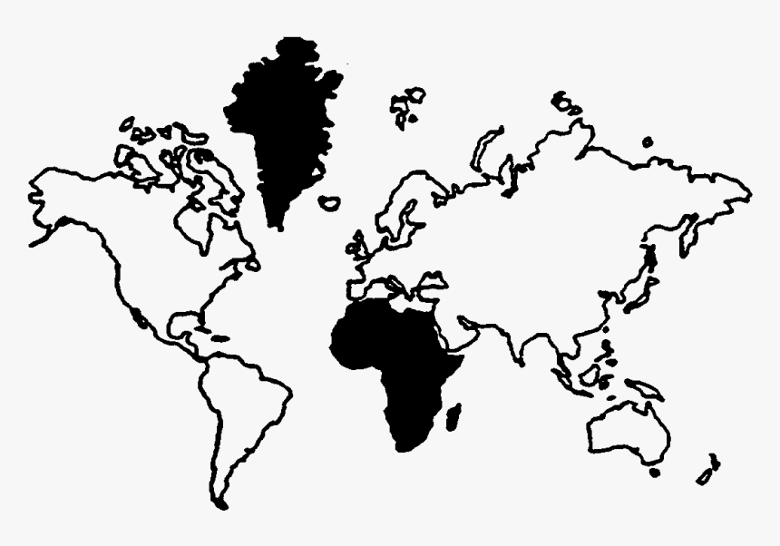 World Map Clipart World View - Greenland Vs Africa Map, HD Png Download