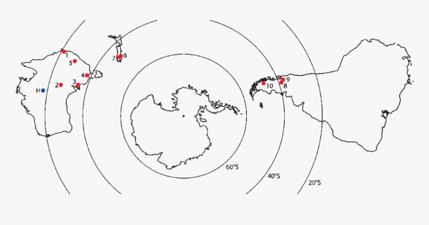 Map Of Australia, New Zealand, Antarctica And South - Map Antarctica And South America, HD Png Download
