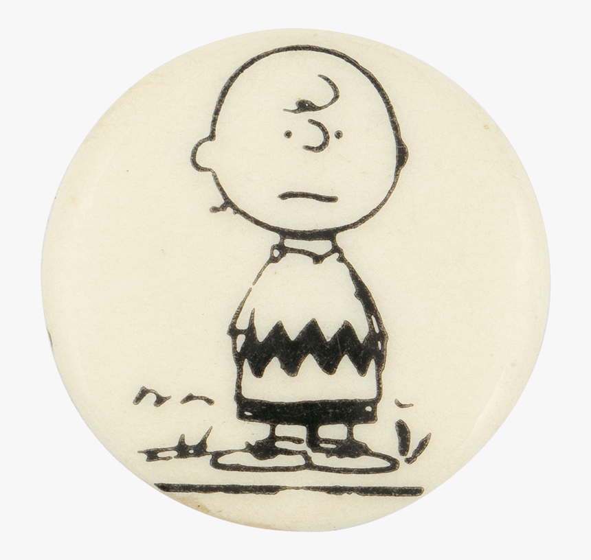 Charlie Brown Black And White Entertainment Button - Charles Schulz Peanuts Black And White, HD Png Download