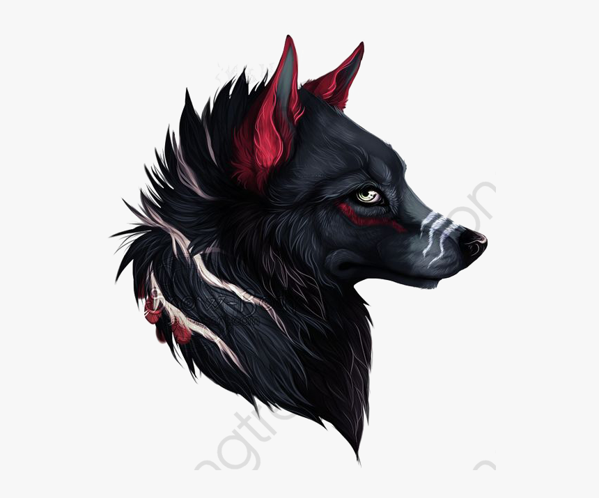 Wolf Avatar Png - Black And Red Wolf, Transparent Png