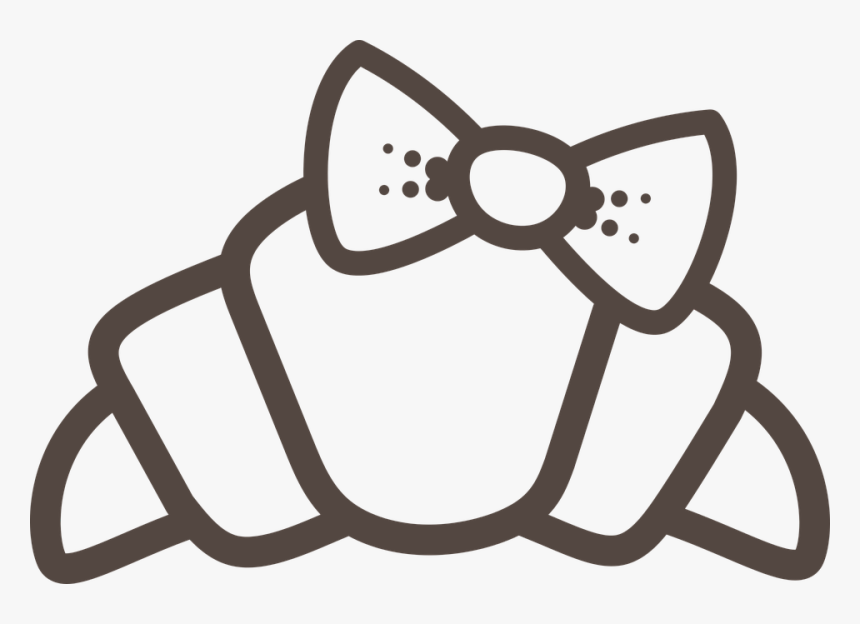Croissant, Fancy, Bow, Tie, Bowtie, Breakfast, Lunch - Croissant Clipart, HD Png Download