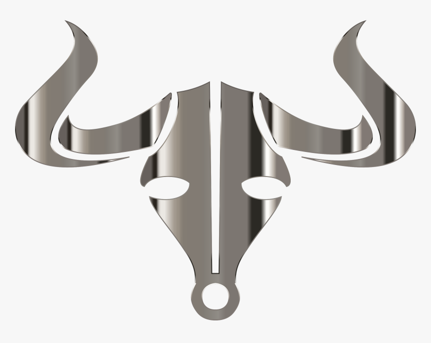 Polished Chrome Bull Icon No Background Clip Arts - Bull Logo No Background, HD Png Download