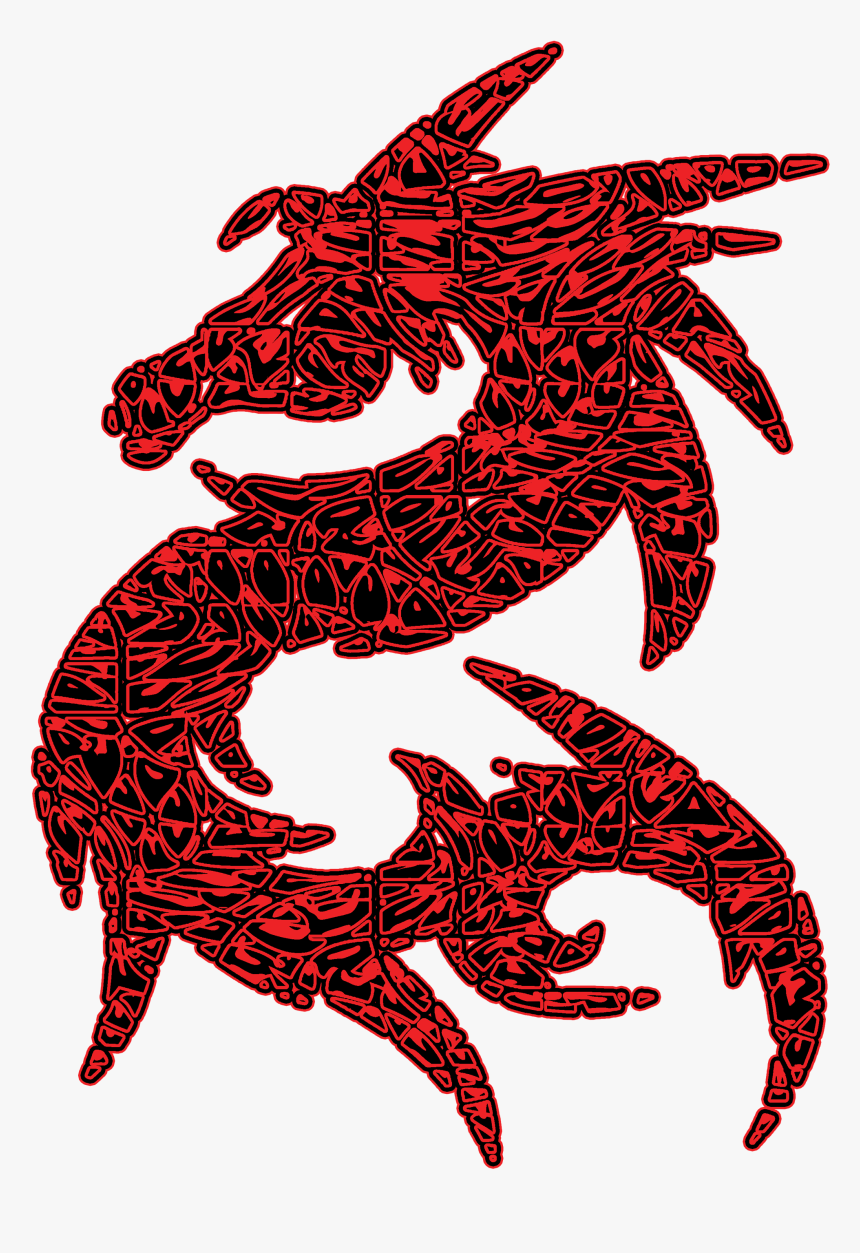 Tribal Red Dragon Png, Transparent Png