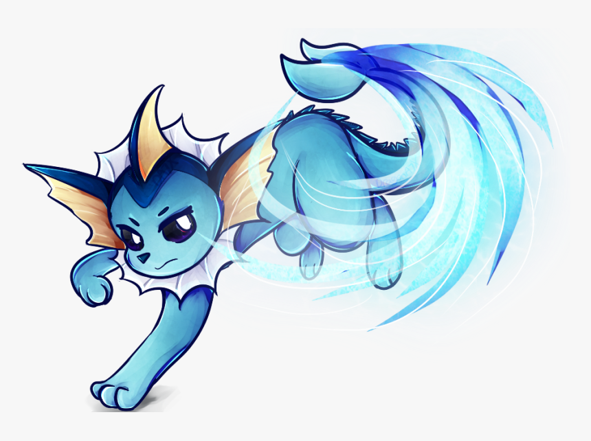 Vaporeon Used Aqua Tail - Vaporeon Being Attacked, HD Png Download
