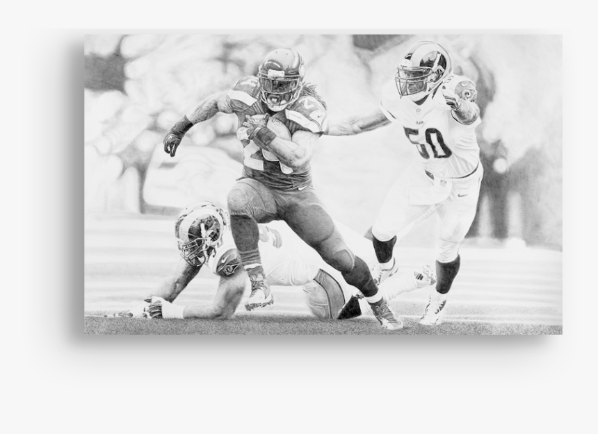 Beast Mode Marshawn Lynch Black And White, HD Png Download