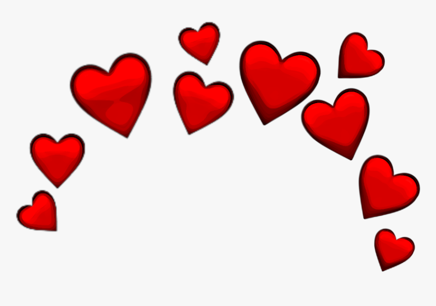 #hearts #heart #crown #red #redheart #redemoji #iphoneemoji - Blue And Red Heart Emoji, HD Png Download