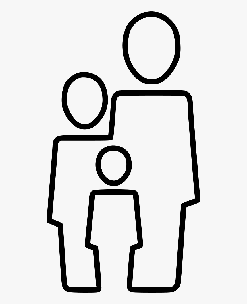 Parents Kid Persons Siblings - Line Art, HD Png Download