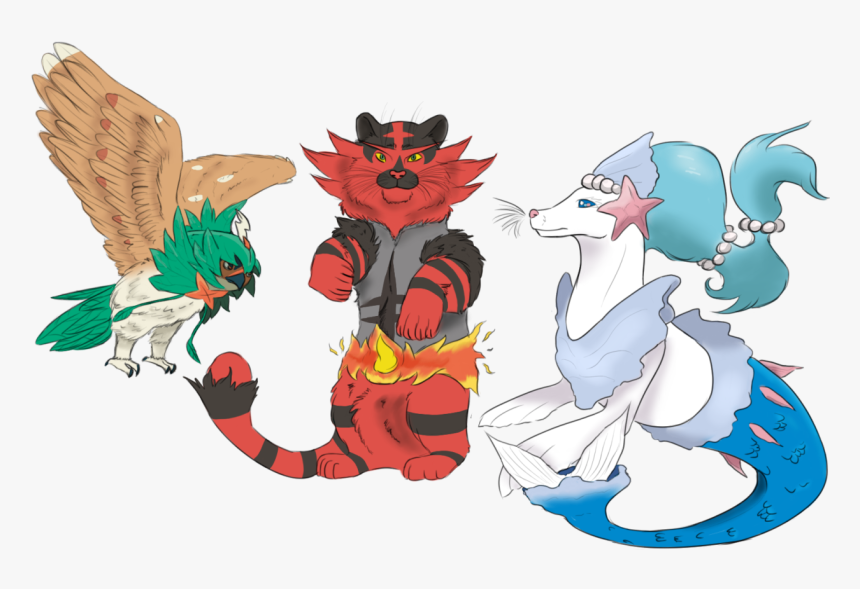 Transparent Decidueye Png - Decidueye Incineroar And Primarina, Png Download