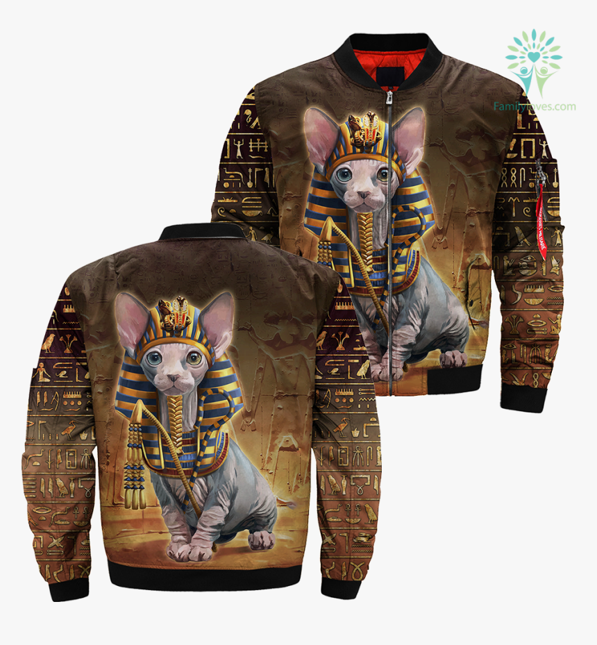 3d Printed Pharaoh Cat Over Print Jacket %tag Familyloves - Embroidery, HD Png Download