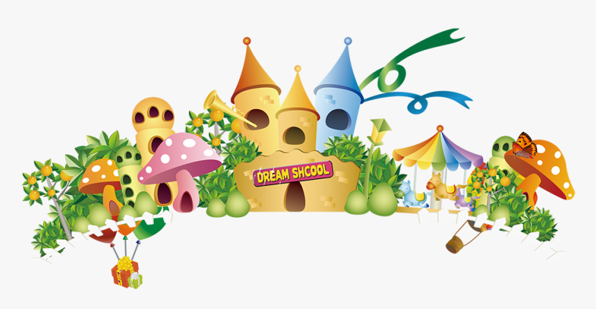 Dream World Cartoon Amusement Park - Report Card Design For Pre School, HD Png Download
