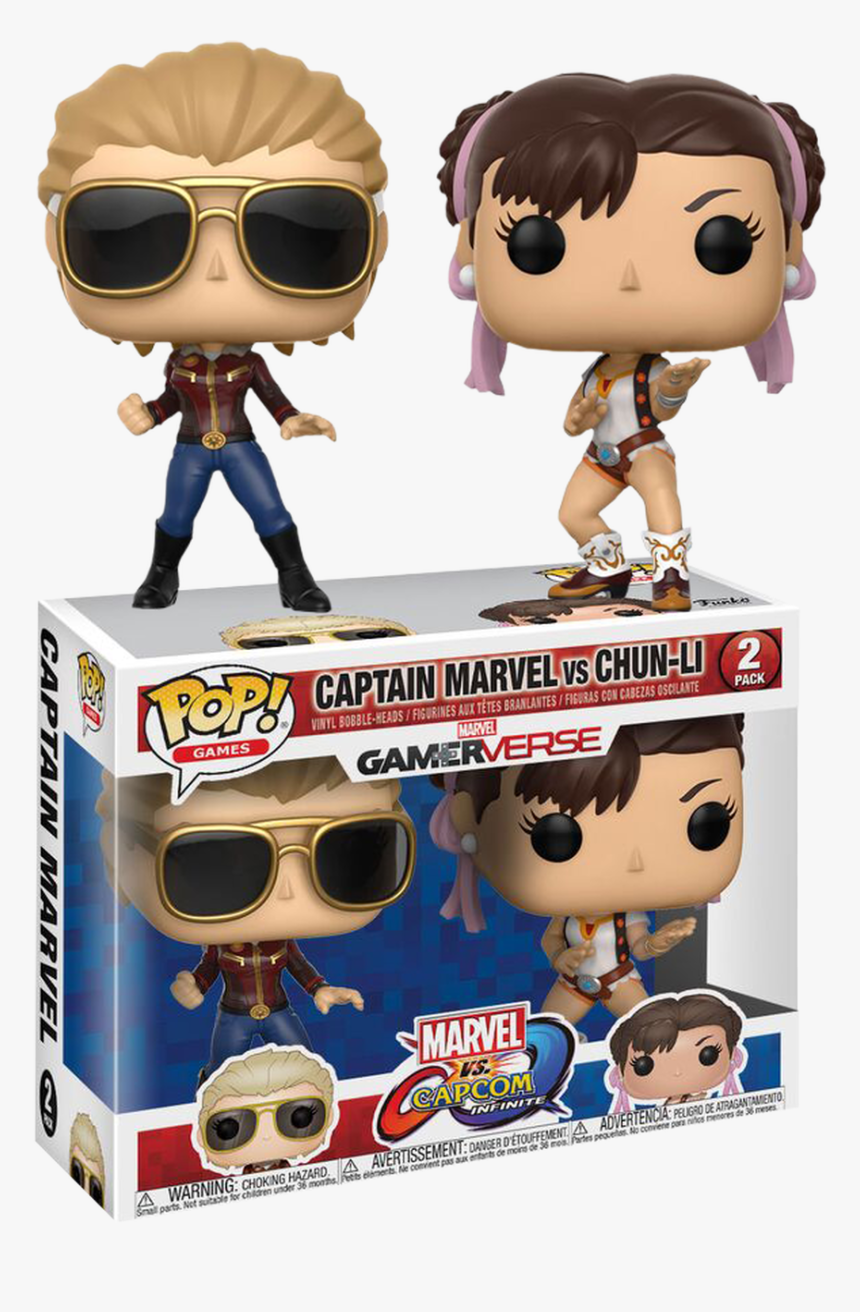 Captain Marvel-chun Li Games - Funko Pop Captain Marvel Vs Chun Li, HD Png Download