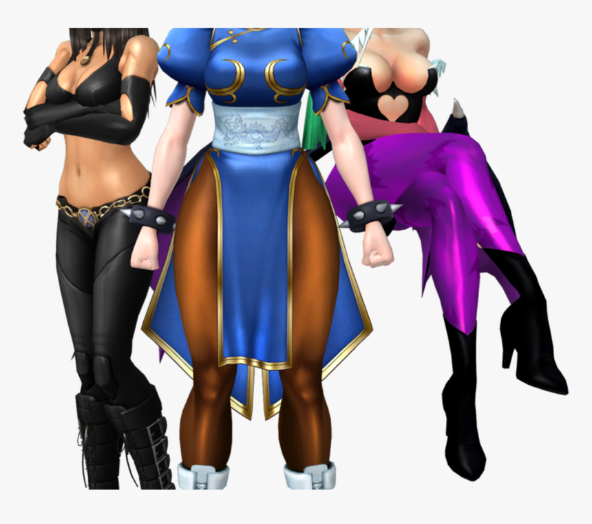Marvel Vs Capcom Chun Li, Morrigan And X 23 By Caliburwarrior - Chun Li Vs Morrigan, HD Png Download