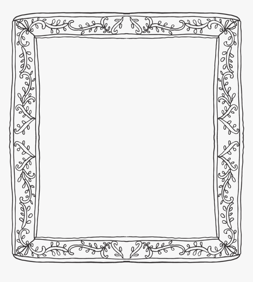 Vine Frame Border - Victorian Black And White Picture Frame, HD Png Download
