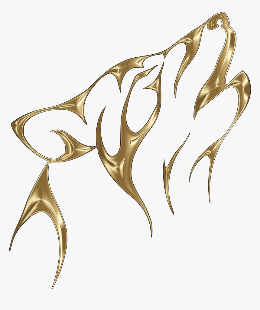 Polished Copper Tribal Wolf No Background Clip Arts - Wolf Tattoo, HD Png Download