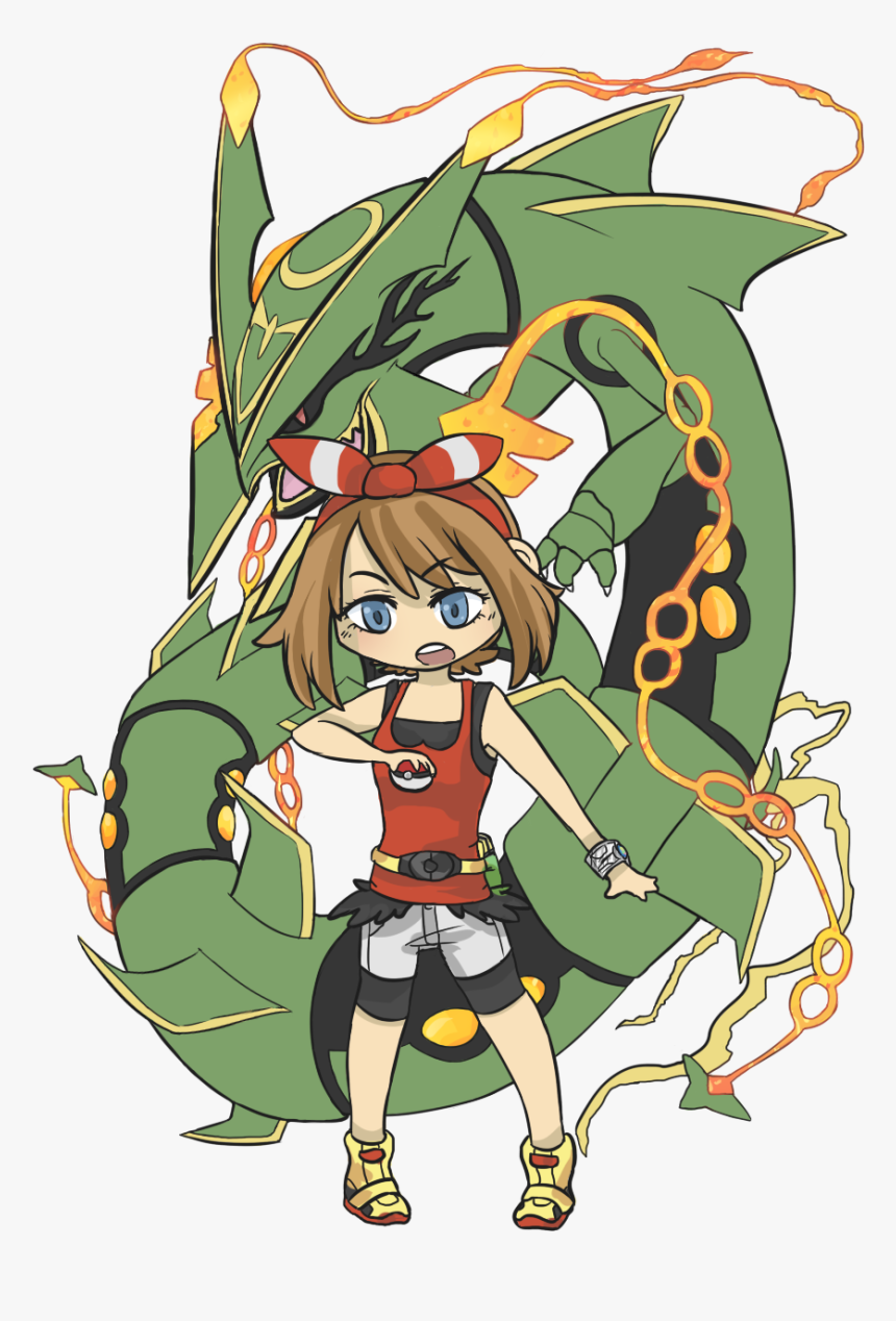 Chibswipgaia Pkmnsapphire - Pokemon Rayquaza And May, HD Png Download