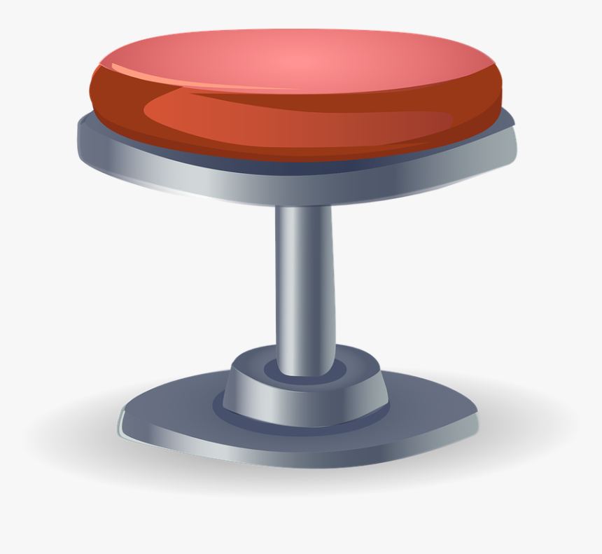 Stool, Seat, Seating, Red, Furniture, Round, Grey, - Bar Stool Clip Art, HD Png Download