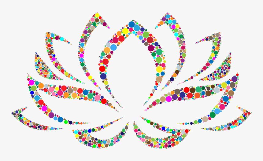 Colorful Lotus Flower Circles - Lotus Flower Clipart, HD Png Download