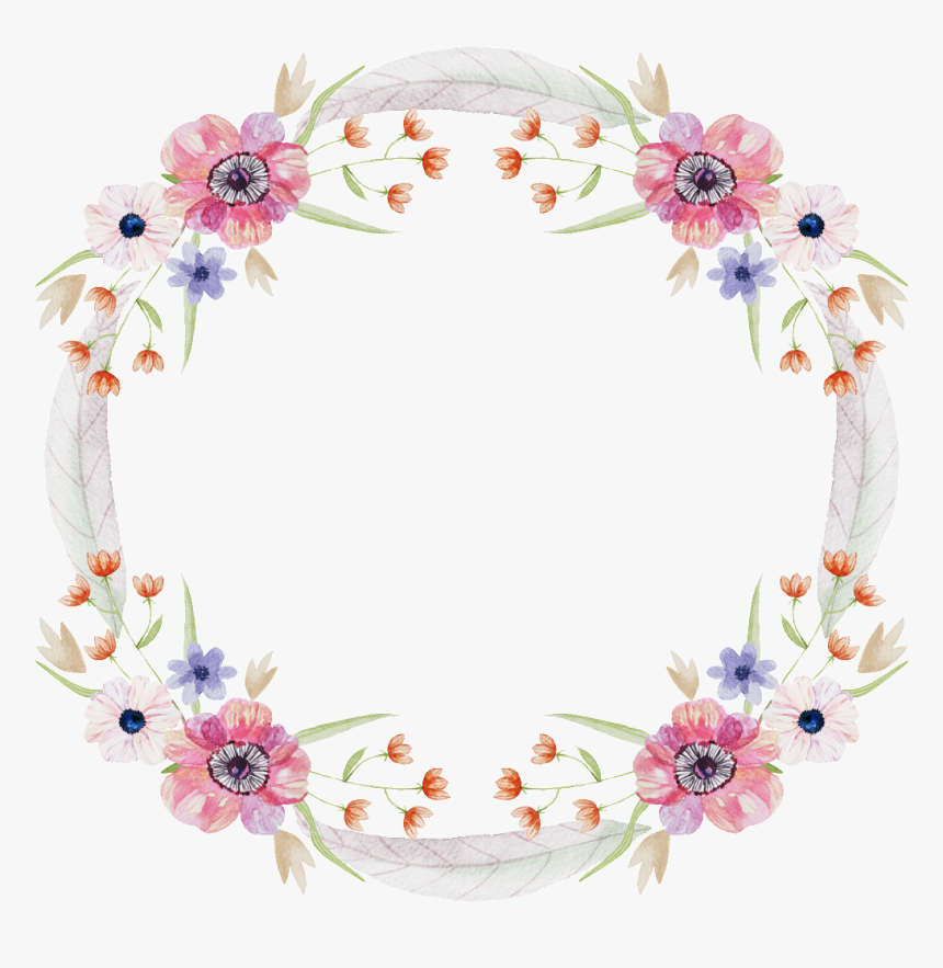 Snow White Wreath Decoration Vector - Circle Of Flowers Clipart, HD Png Download