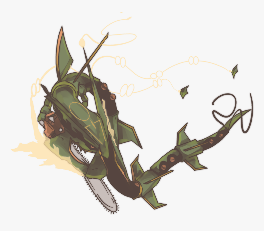 Battle Damage Mega Rayquaza 
217th $5 Commission Want - Illustration, HD Png Download