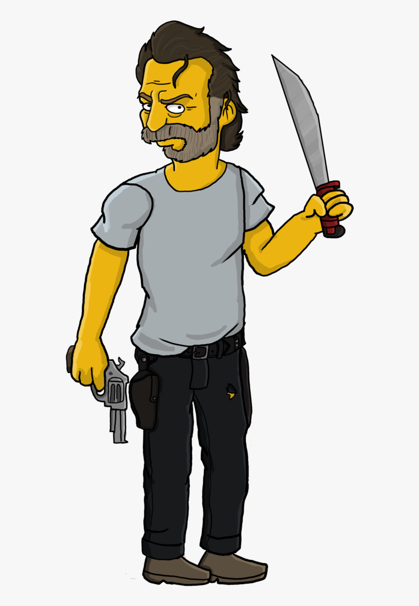 The Walking Dead Clipart Rick Grimes - Walking Dead Los Simpson, HD Png Download