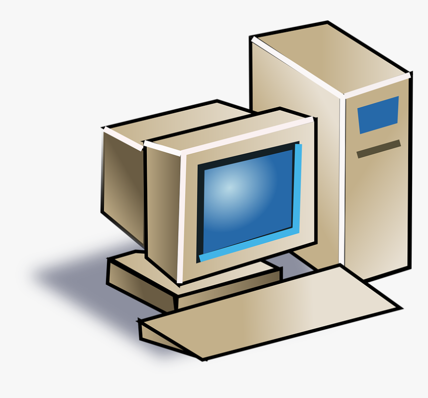 Crt, Monitor, Old, Tower, Personal, Computer, Keyboard - Computer Clip Art, HD Png Download