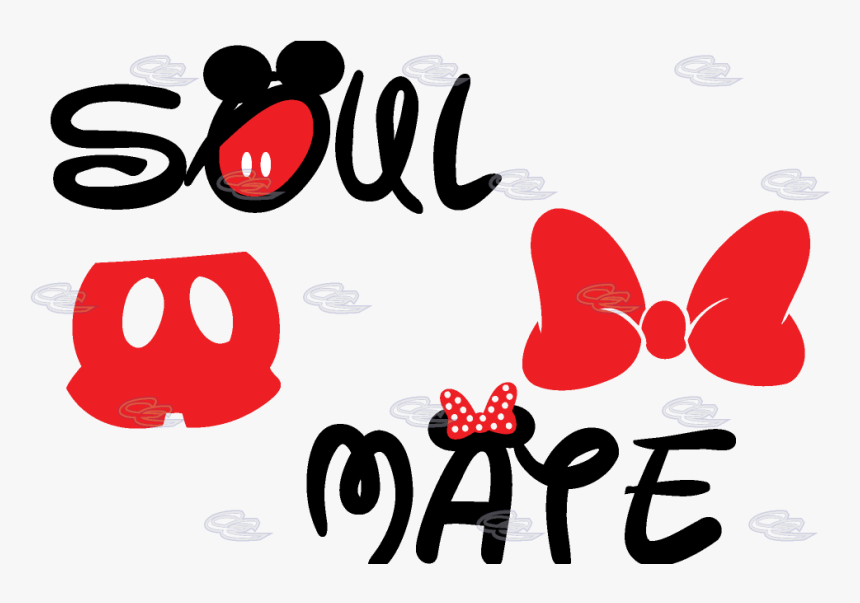 Mickey Mouse Bow Png - Soulmate Mickey And Minnie Shirts, Transparent Png
