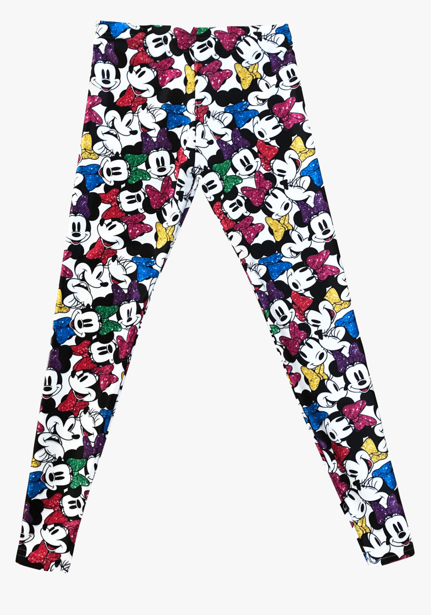 Girls Minnie Mouse Glitter Bows On Bows Leggings - Pajamas, HD Png Download