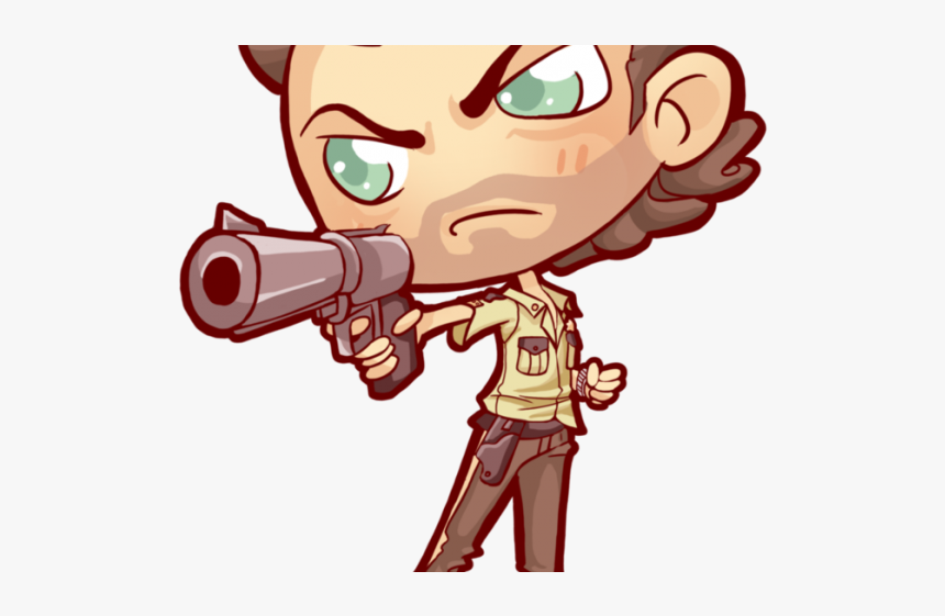 The Walking Dead Clipart Rick Grimes - Chibi The Walking Dead, HD Png Download