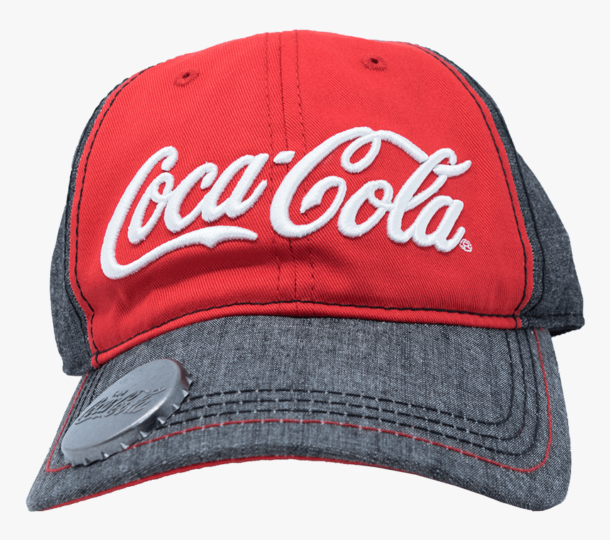 Coca Cola Script Denim Baseball Cap With Bottle Opener - Baseball Cap, HD Png Download