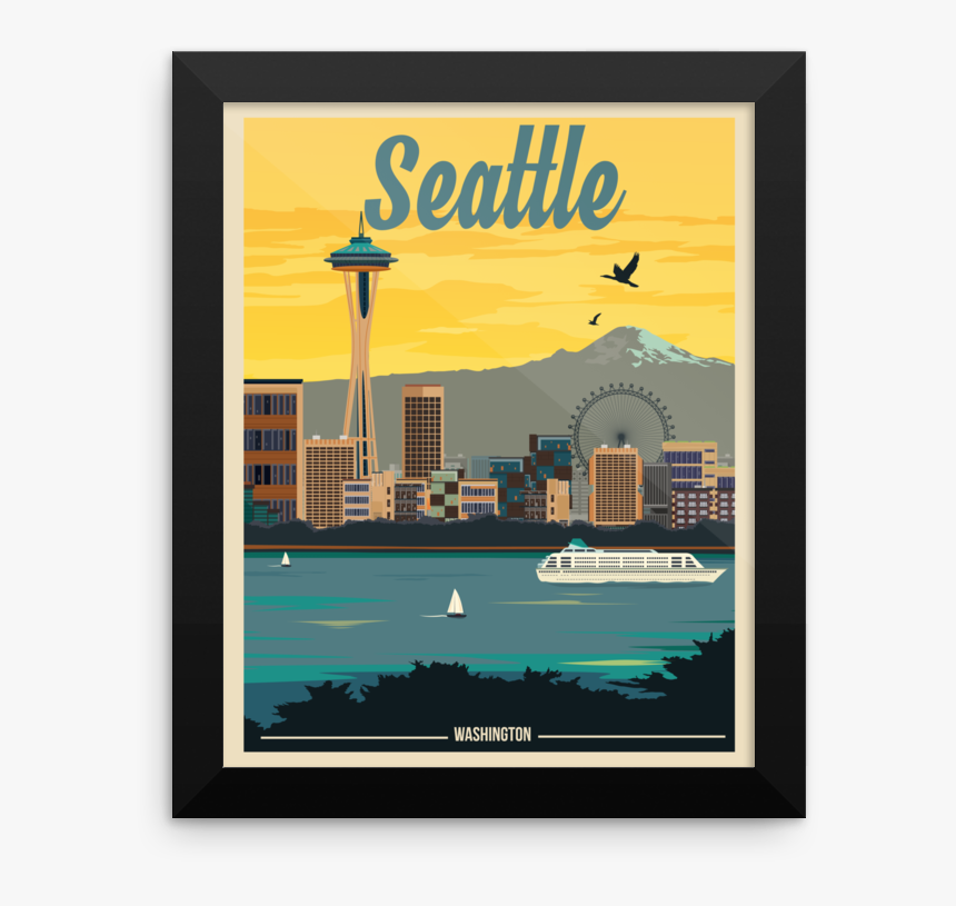 Seattle City Travel Poster, HD Png Download