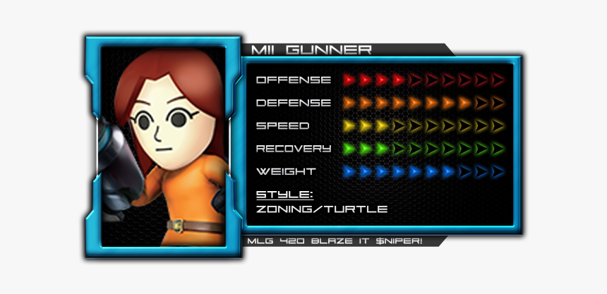 Mii Gunner - Zero Suit Samus Stats, HD Png Download
