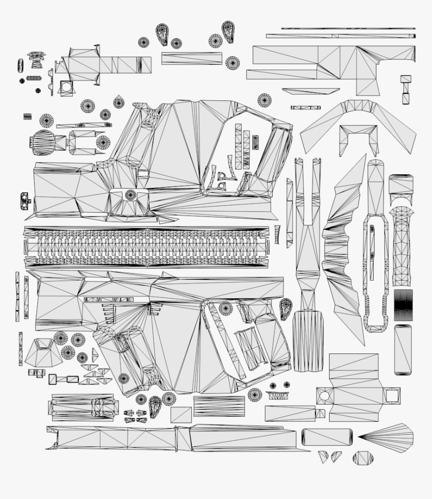 Just For The Sake Of Example, Here S A Good Uv Layout - Technical Drawing, HD Png Download