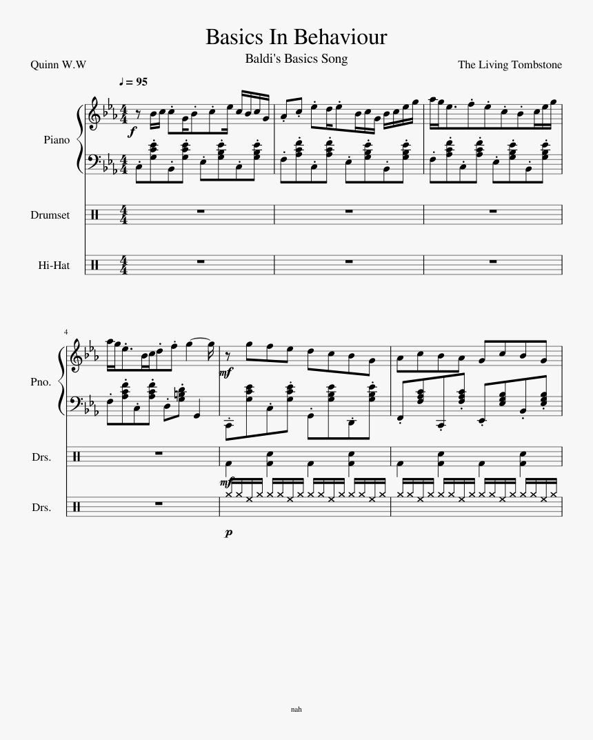 Basics In Behavior Piano Sheet Music, HD Png Download