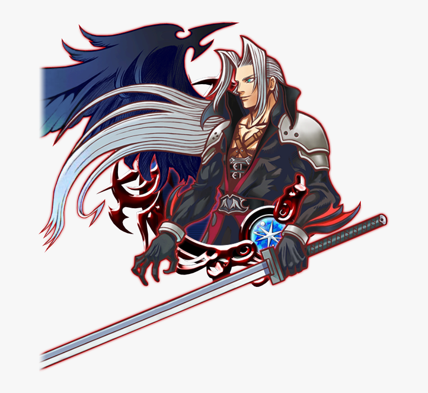 - Sephiroth Kingdom Hearts Illustration - Illustrated Sephiroth, HD Png Download