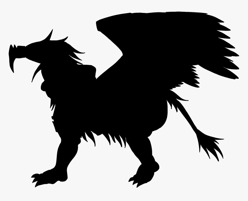 Bird Eagle Fictional Free Picture - Griffin Silhouette Png, Transparent Png