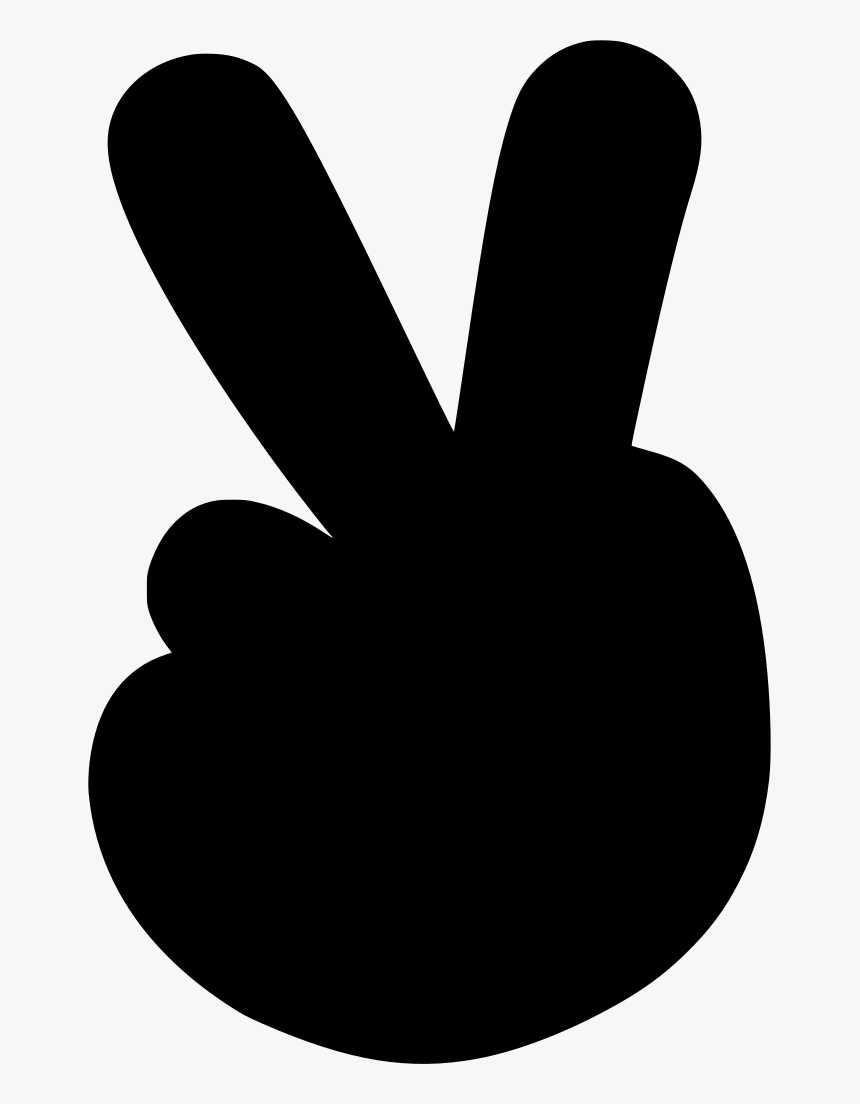 Peace , Png Download - Finger Peace Cartoon Black, Transparent Png