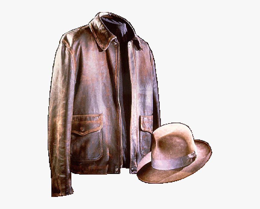 Genuine Smithsonian Leather Jacket And Fedora Worn - Original Indiana Jones Jacket, HD Png Download