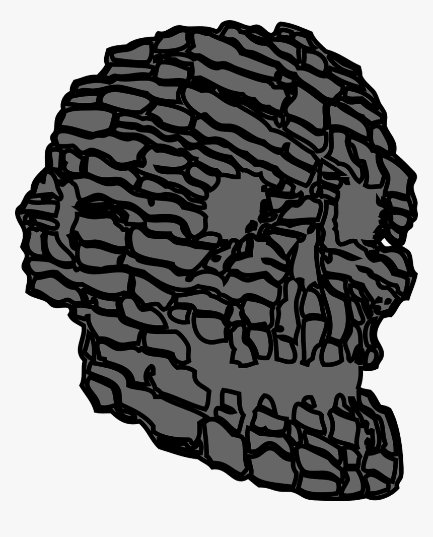 Rock Skull Grey Free Picture - Skull Rock Clipart, HD Png Download
